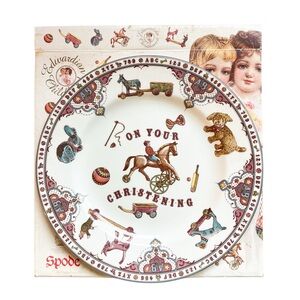 Vintage Spode Edwardian Childhood Christening Plate EUC